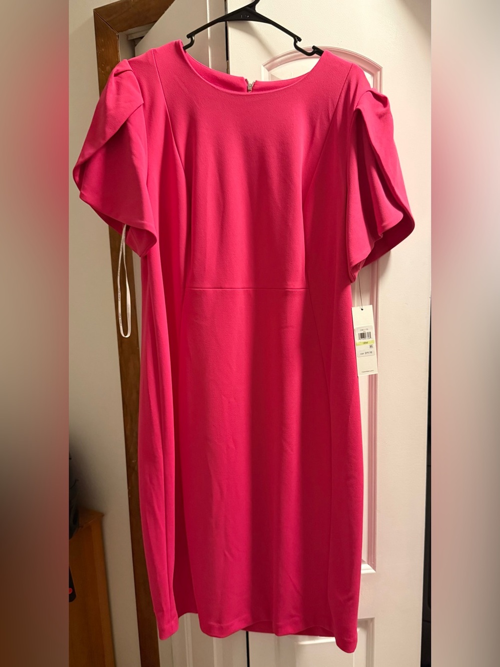Calvin Klein Hot Pink Midi Shift Dress